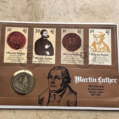 道一币馆币章第一百六十八场 - 邮币封 民主德国1983年维滕贝格教堂5马克纪念币