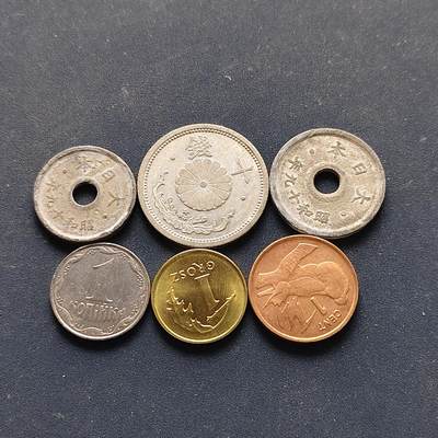 【全场包邮】纯粹捡漏拍510场 - 世界各国各年份散币6枚一组-基里巴斯+日本+波兰+乌克兰