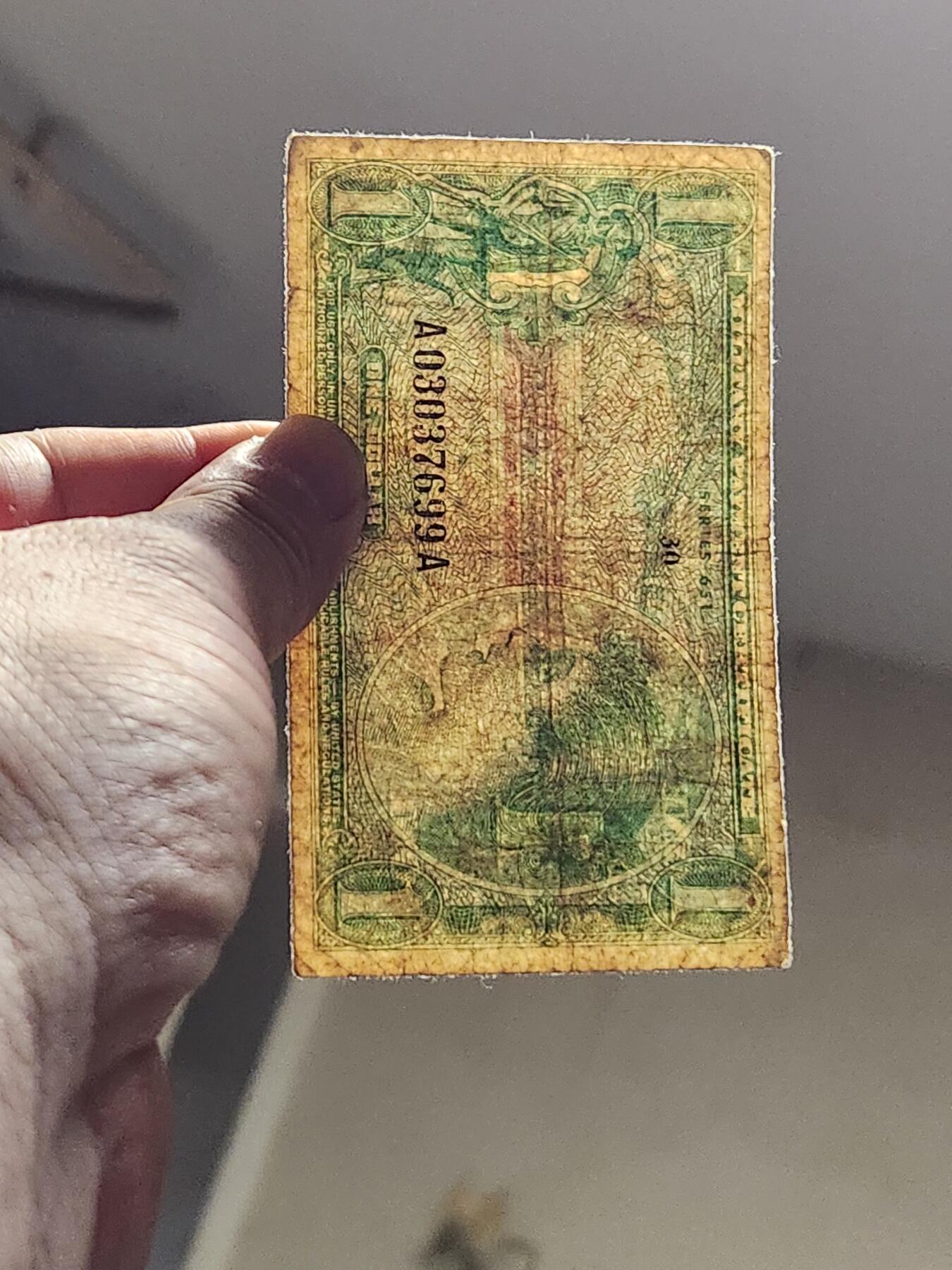 3月10号晚上8点 外国纸币自动截拍第36场 美国军票1元 651系列 原票 士兵