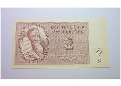 德国第三帝国占捷克1943年 犹太人集中营战俘营摩西2克朗 全新原光挺版 - 德国第三帝国占捷克1943年 犹太人集中营战俘营摩西2克朗 全新原光挺版