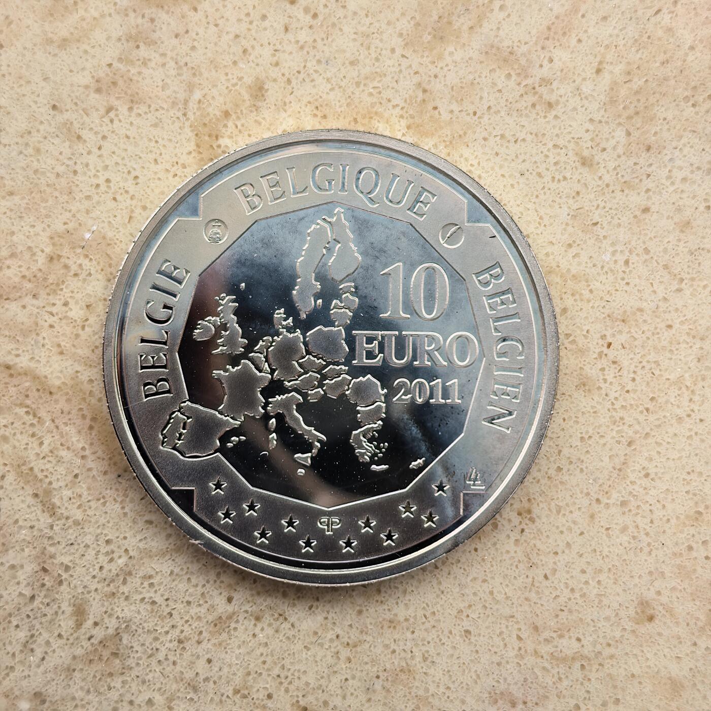 道一币馆币章第一百六十八场 原盒证 比利时2011年比利时号”南极洲探险百年10欧元精制银币