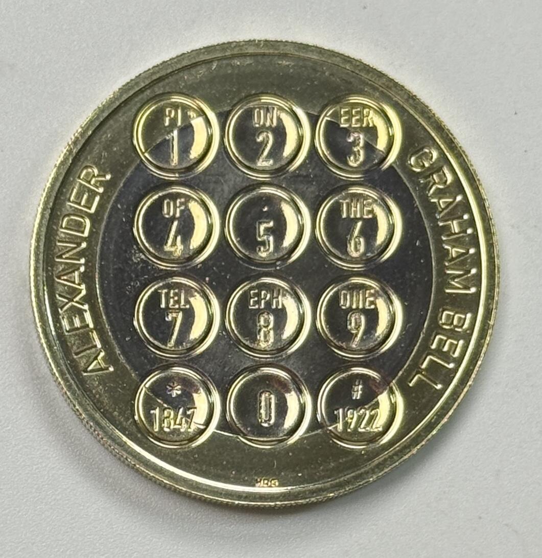 S&S Numismatic世界钱币-拍卖 第122期  英国2022年 “电话之父”亚历山大·格拉汉姆·贝尔逝世75周年 2英镑双色纪念币 BU