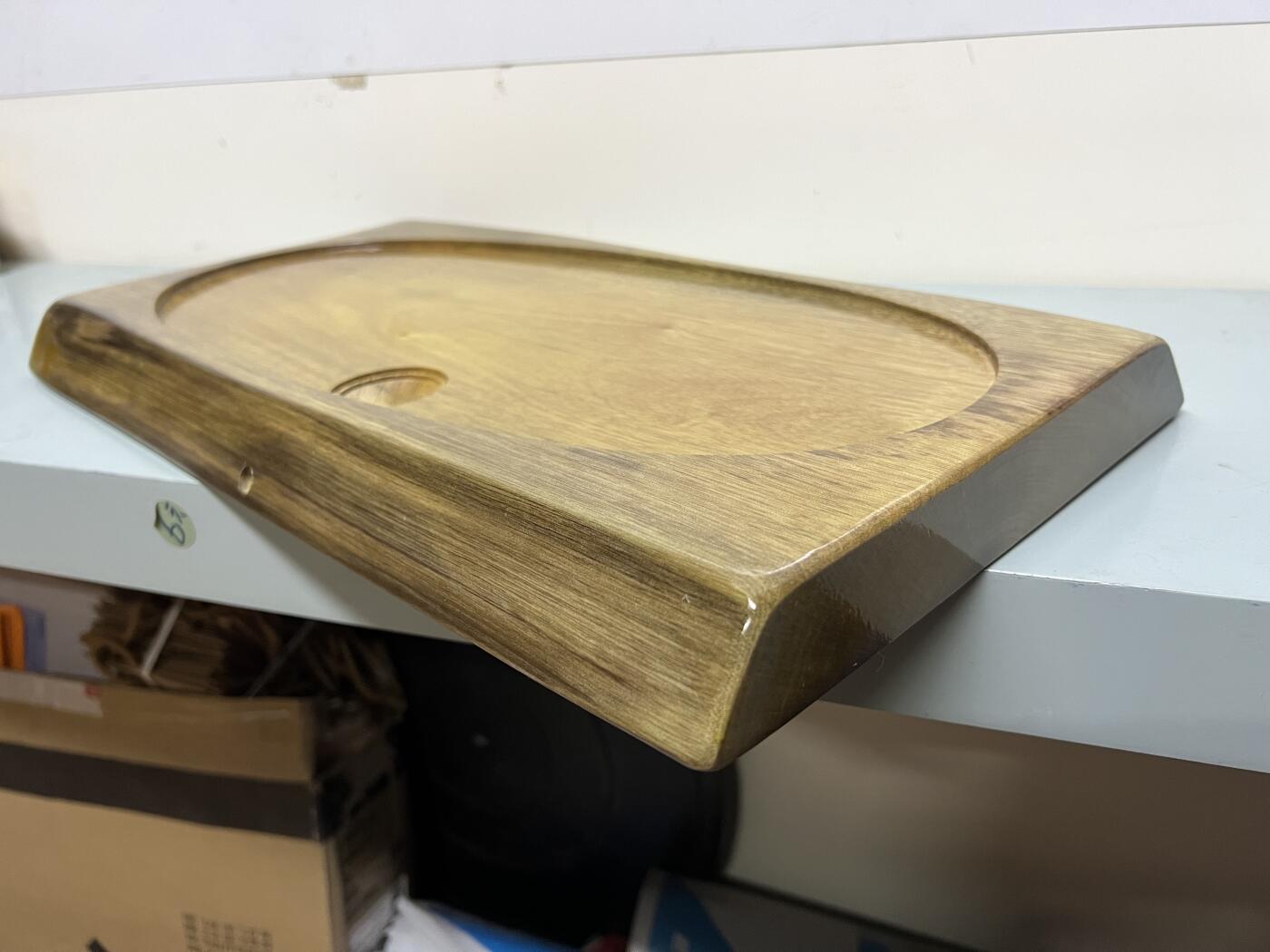 零元拍：金丝楠茶盘 金光闪闪。尺寸约：45/25.5/3.3CM。 