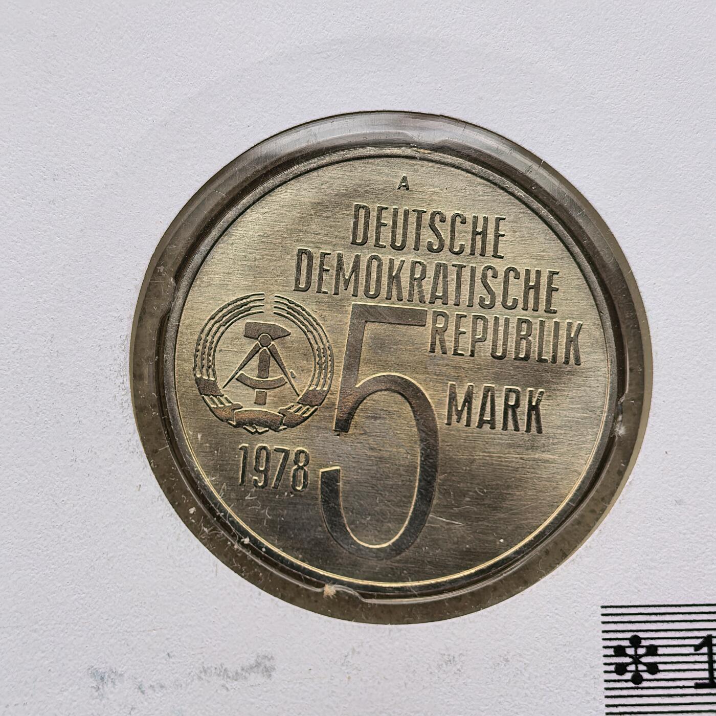 道一币馆币章第一百六十八场 邮币封 民主德国1978年反种族隔离年5马克纪念币-1