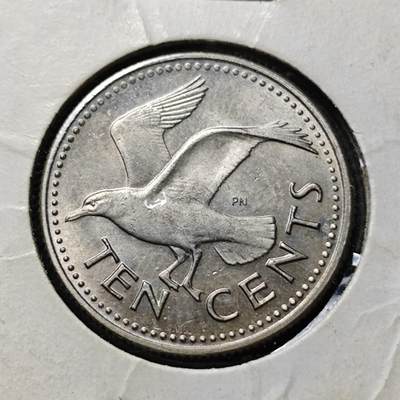 KK钱币收藏小铺   第405期 2月预留时间 周末发货 - 1973巴巴多斯10分 好品