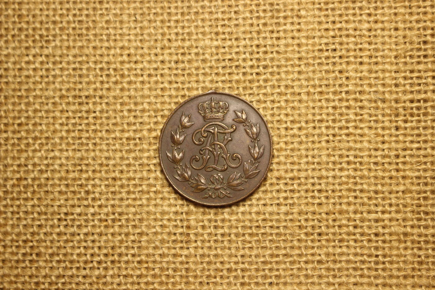 2026.3.14德系主题拍卖 一战萨克森公国铜级弗雷德里希·奥古斯特奖章，铜质，经过原主人抛光打磨