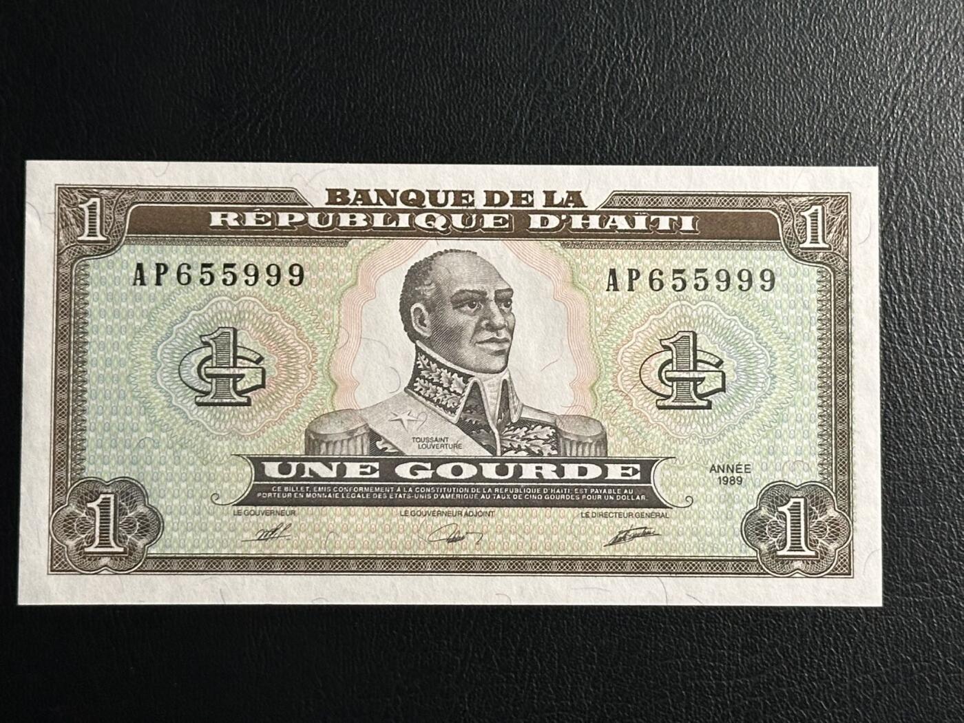 丙午马年三月第二场 精品更新 古巴1989年1海地，999豹子号无47，荧光漂亮！品相unc！（不设起拍放漏）