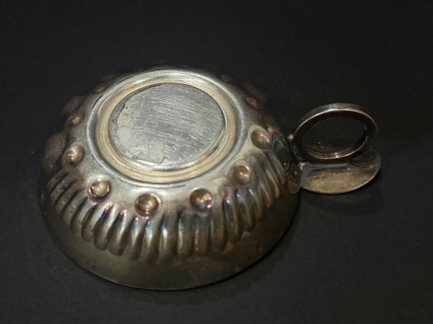 海外回流精品专场 法国回流老镀银烟缸（长：9.6cm，重：69.3g）