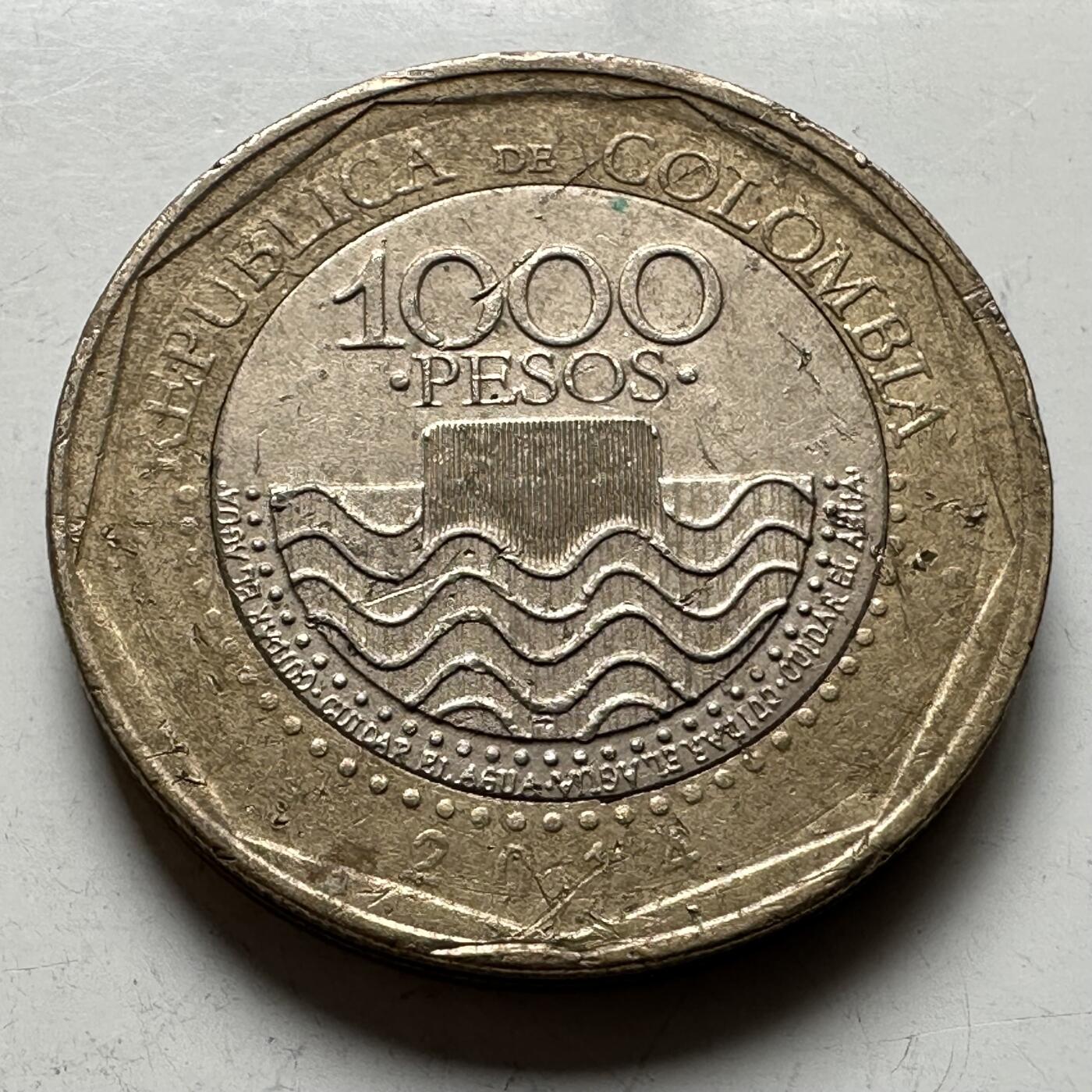 🌹外币初藏🌹🐯2026年第27场   每周二四六晚8️⃣点 接代拍 哥伦比亚2014年1000比索 海龟双色币