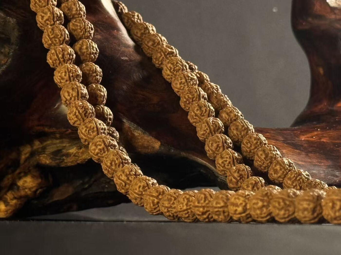 零元拍：盘龙纹 金刚长串佛珠，约9.7/8.5MM