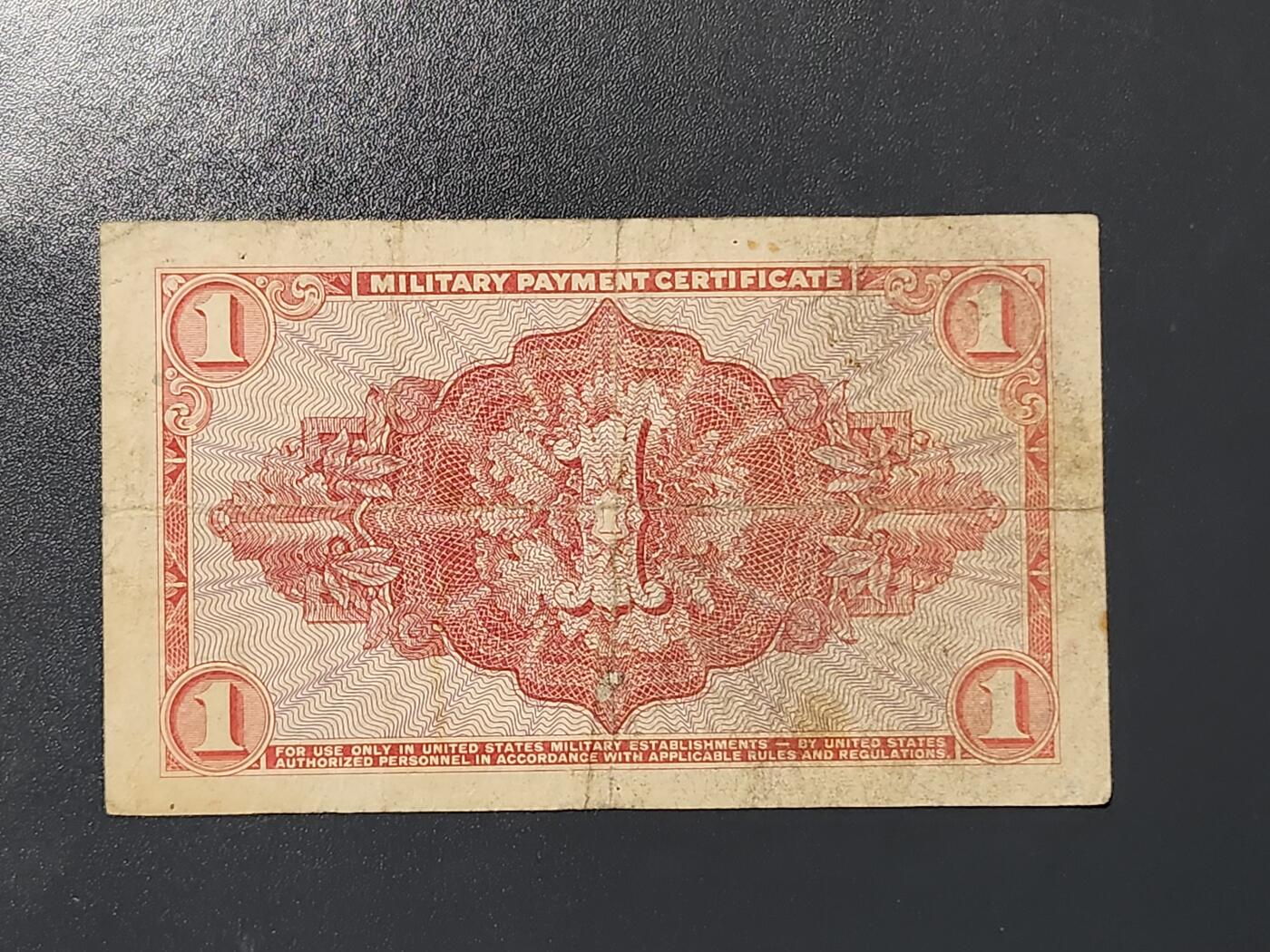3月10号晚上8点 外国纸币自动截拍第36场 美国军票1元 591系列 原票