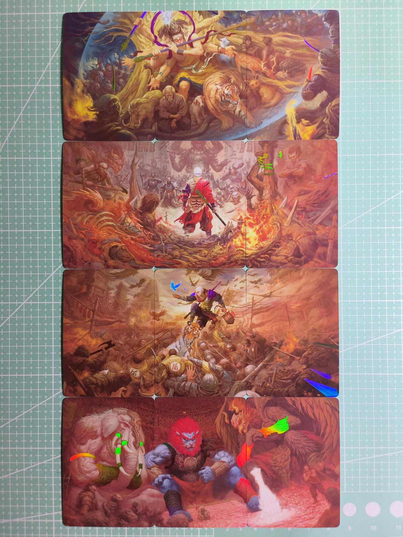 C先生卡牌 第24期  零抽层收拍品，送拍加微私聊 【彩闪】燎原文化×无胜《问道东方》西游三拼卡 共12张