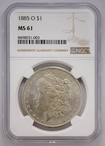 观钱 近现代机制币拍卖No.004（全场顺丰包邮）  - 美国1885年O版摩根银元（NGC MS61）