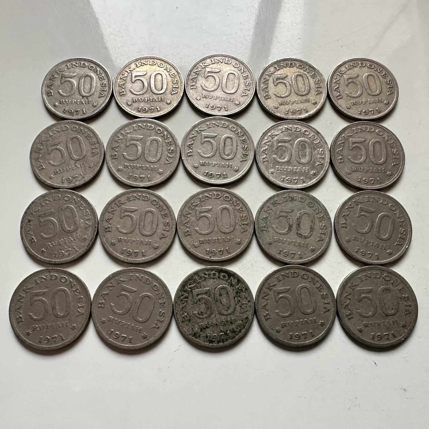 🌹外币初藏🌹🐯2026年第27场   每周二四六晚8️⃣点 接代拍 印度尼西亚 1971年天堂鸟50卢比一组20枚 b