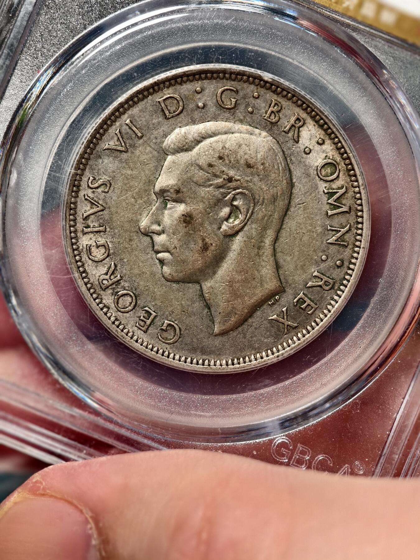 抚柳草堂-第十五期章牌钱币  奖章勋章限时免佣 满百包邮 放漏专场 1945英国半克朗银币 乔治六世 公博xf45无磕无划老包浆漂亮 细节都在