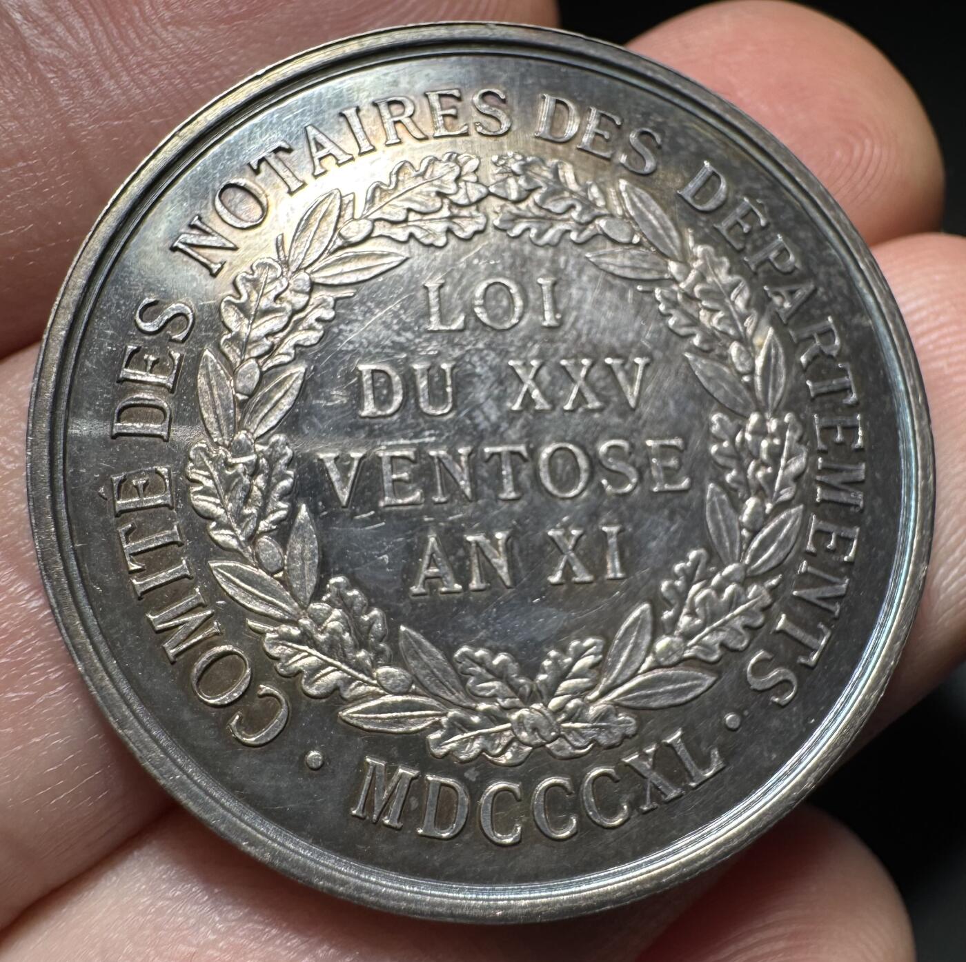 1840年法国执政官拿破仑一世头像银章