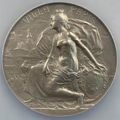 掌中浮雕-藏着的欧洲第054场 - NGC MS64 : 1933年法国巴黎老兵联谊会纪念银章，51mm