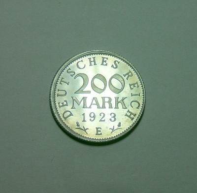 德国魏玛1923年E版200马克 稀少精制PROOF版 发行量仅4000枚 - 德国魏玛1923年E版200马克 稀少精制PROOF版 发行量仅4000枚