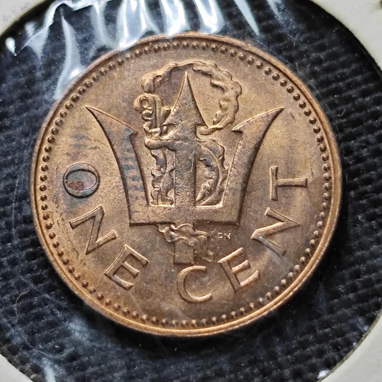 KK钱币收藏小铺   第405期 2月预留时间 周末发货 1973巴巴多斯1分 