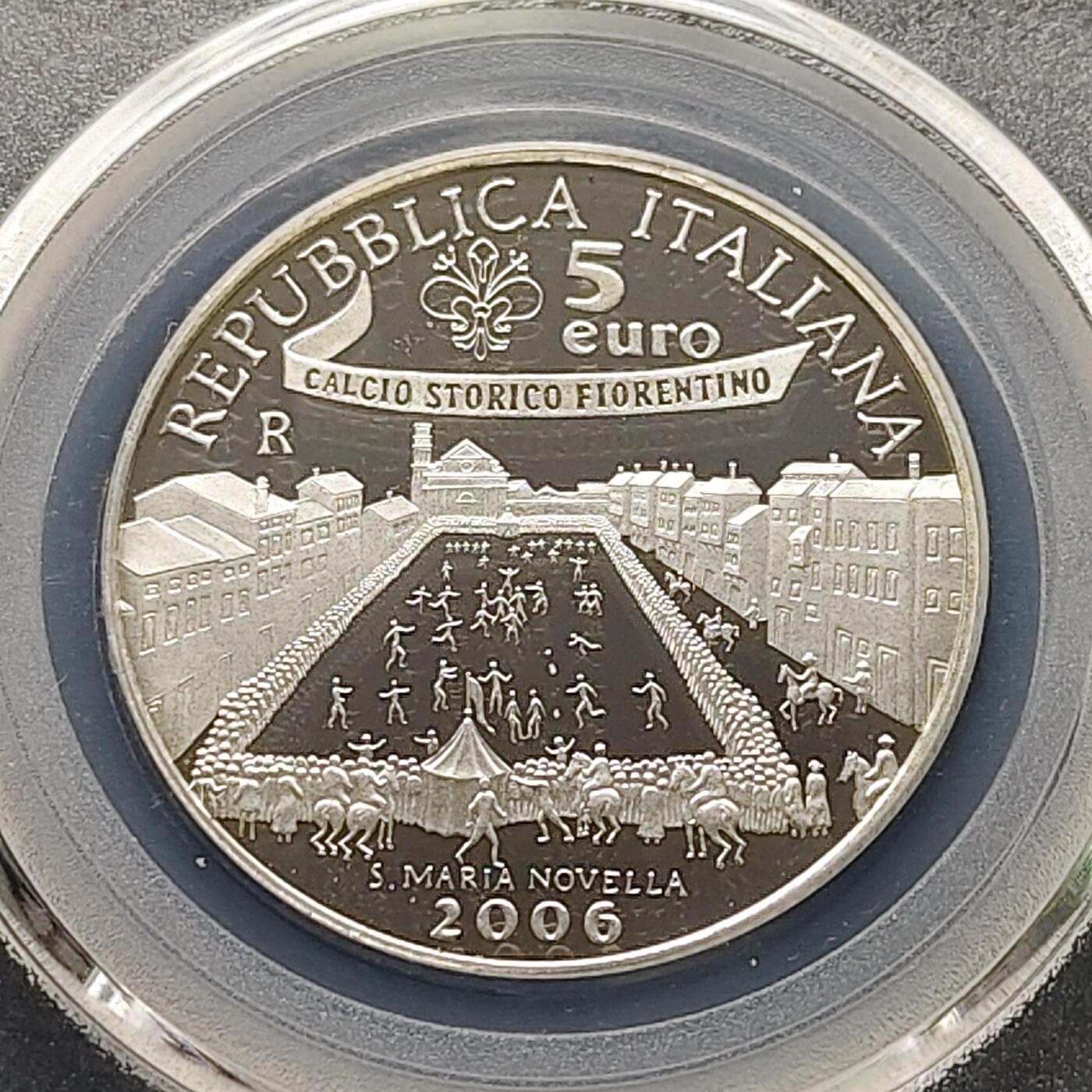 【全场包邮】纯粹捡漏拍511场 意大利2006年5欧元德国世界杯精制纪念银币【32毫米18克92.5%】-公博PF68