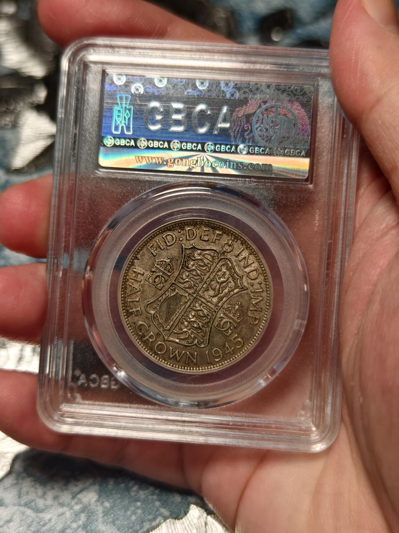 抚柳草堂-第十五期章牌钱币  奖章勋章限时免佣 满百包邮 放漏专场 1945英国半克朗银币 乔治六世 公博xf45无磕无划老包浆漂亮 细节都在