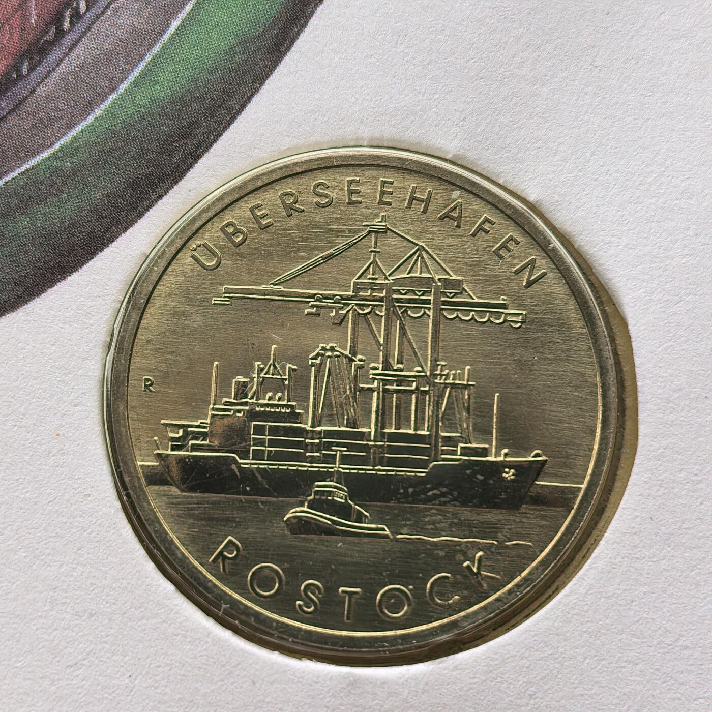 道一币馆币章第一百六十八场 邮币封 民主德国1988年罗斯托克新航运码头30年5马克纪念币-2