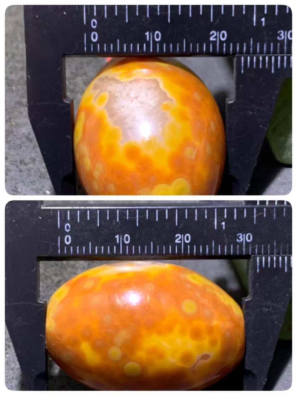 精美冰飘心天眼纹战国红玛瑙桶珠一颗！