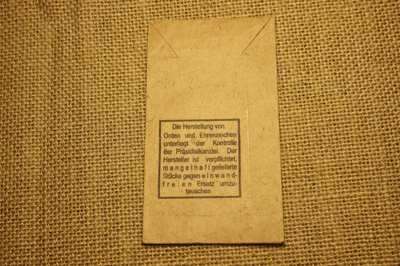 2026.3.14德系主题拍卖 德三LDO勋章奖章通用纸袋，年代久远纸张略有痕迹