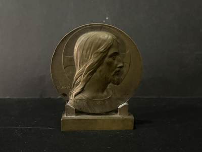 海外回流精品专场 - 法国回流老铜耶稣摆件（高：6.5cm）