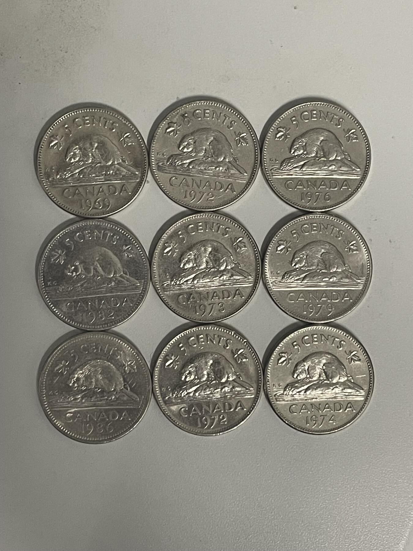 2026年第32场各国散币拍卖（总第182场） 加拿大5分9枚