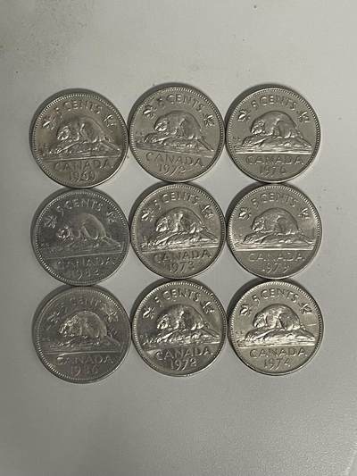 2026年第32场各国散币拍卖（总第182场） - 加拿大5分9枚