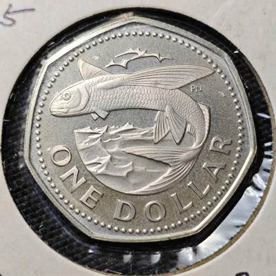 KK钱币收藏小铺   第405期 2月预留时间 周末发货 - 1973巴巴多斯1元 精制币