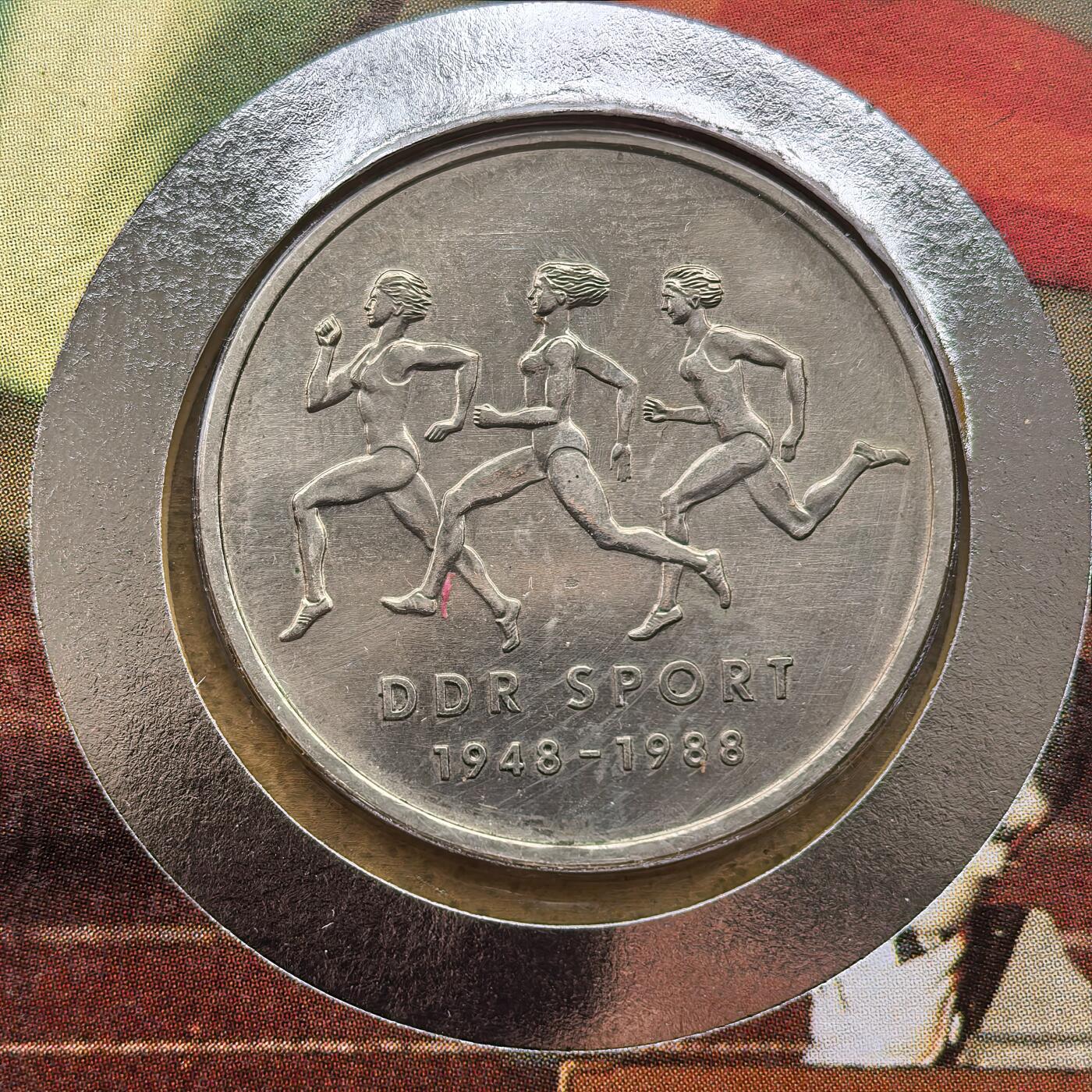 道一币馆币章第一百六十八场 邮币封 民主德国1988年东德体育40周年10马克纪念币-1