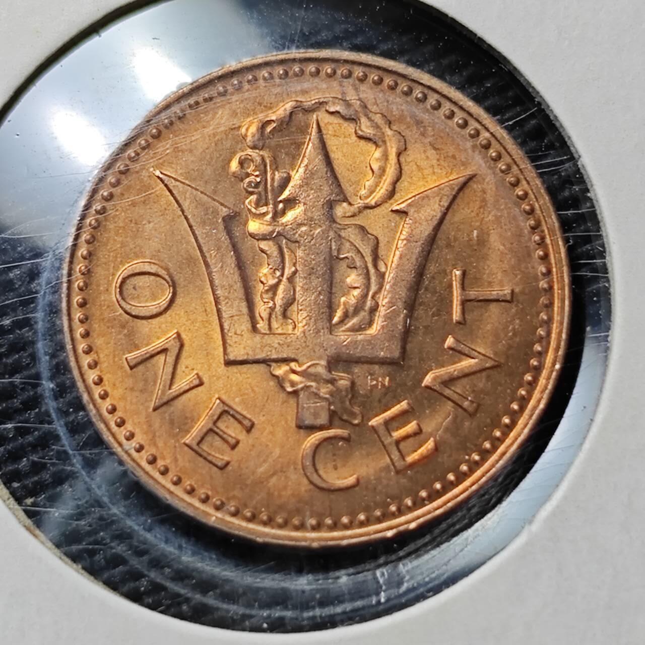 KK钱币收藏小铺   第405期 2月预留时间 周末发货 1973巴巴多斯1分 