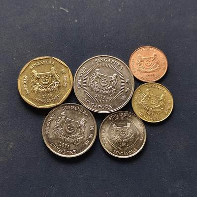 【全场包邮】纯粹捡漏拍522场 新加坡1994-2011年微笑花版6枚套币