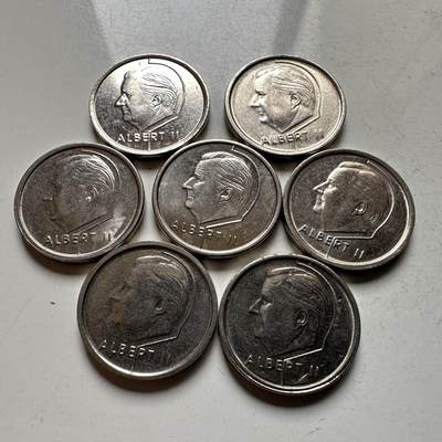 🌹外币初藏🌹🐯2026年第27场   每周二四六晚8️⃣点 接代拍 - 比利时 阿尔贝二世 1法郎7枚