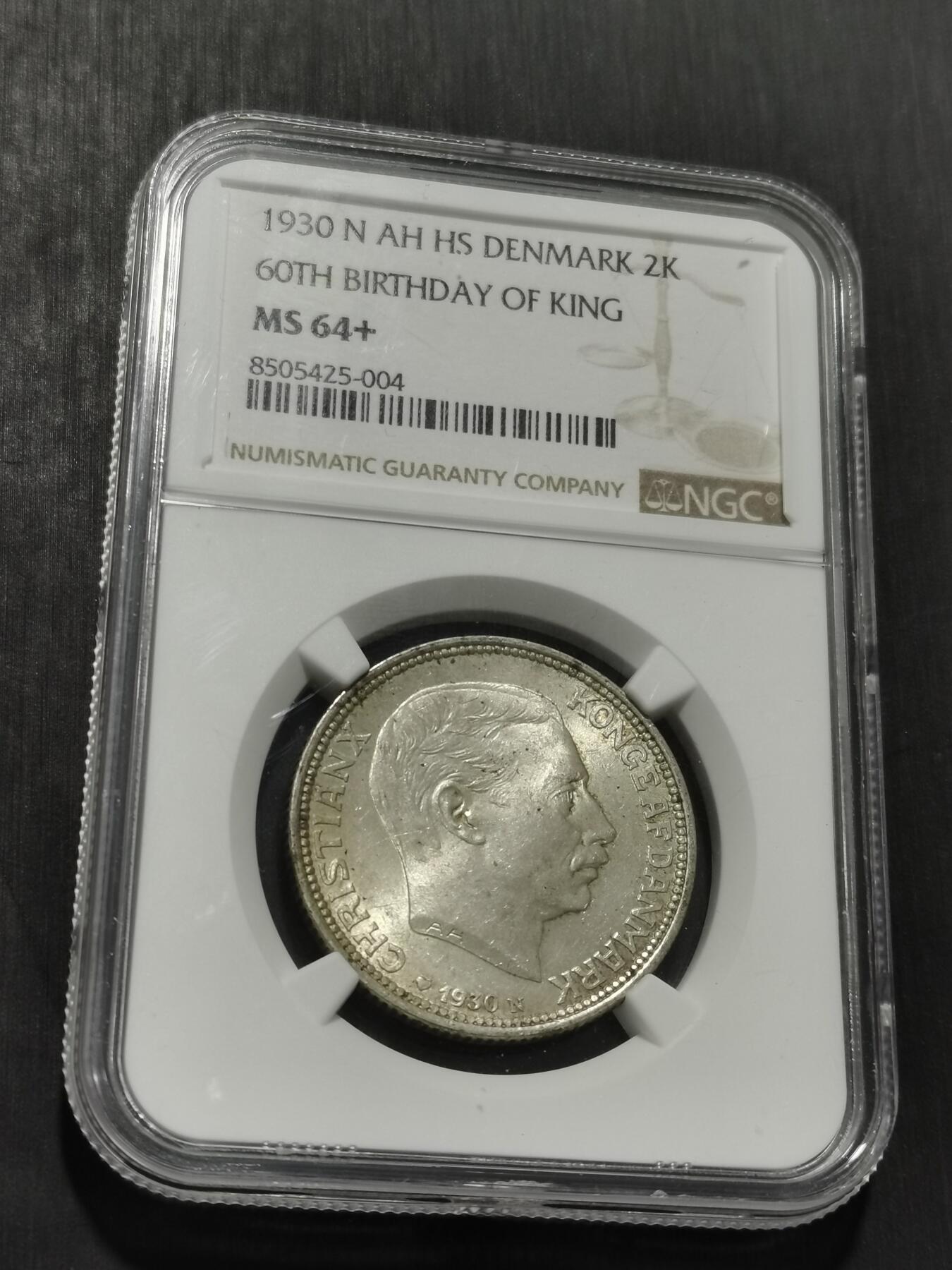 天下钱庄专场欢迎参拍 NGC MS64+丹麦2克朗银币