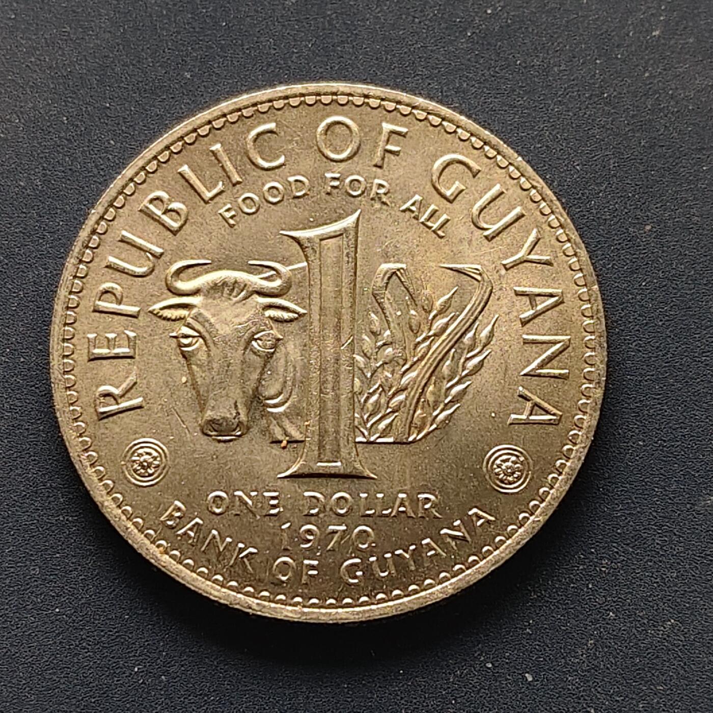 【全场包邮】纯粹捡漏拍510场 圭亚那1970年1元FAO纪念币