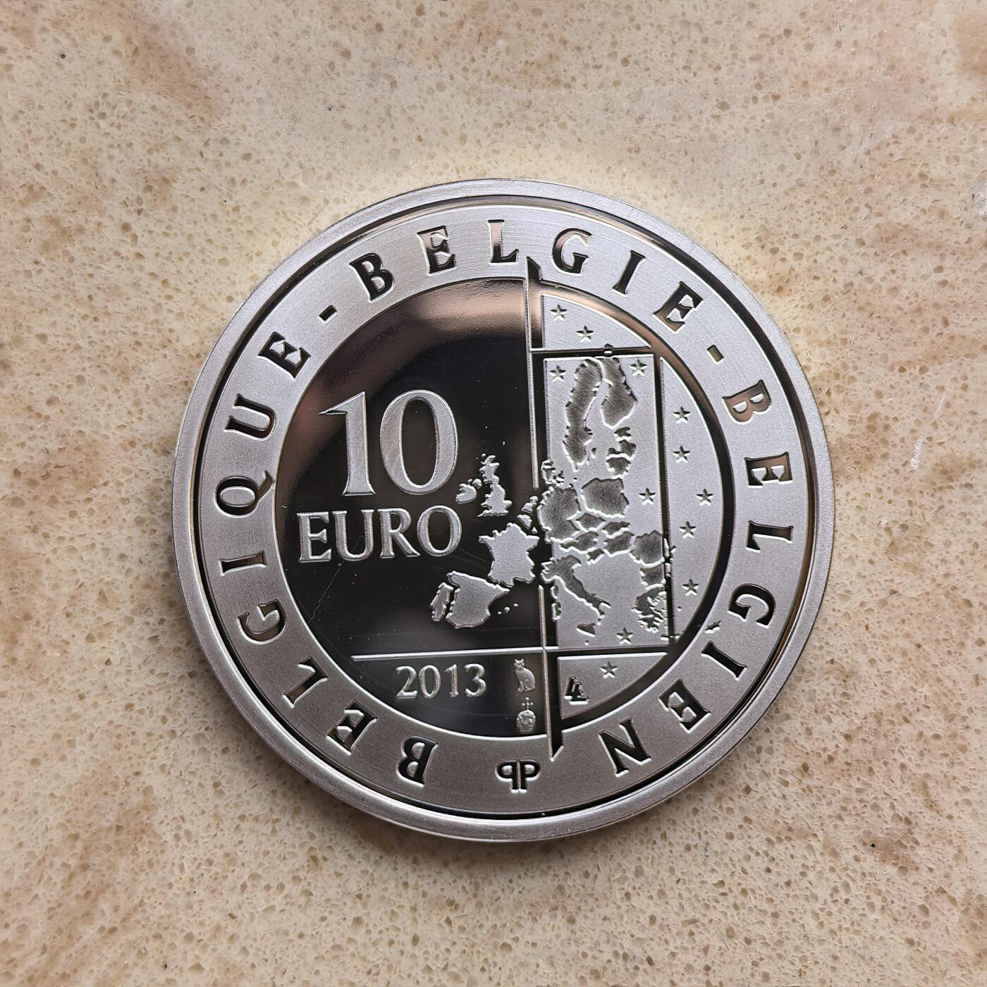 道一币馆币章第一百六十八场 原盒证 比利时2013年诗人雨果·克劳斯逝世5周年10欧元精制银币 