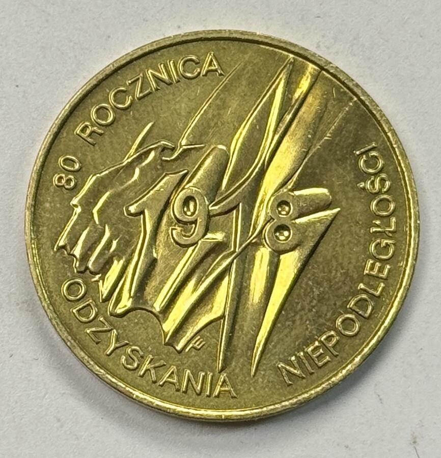 S&S Numismatic世界钱币-拍卖 第122期  波兰1998年 第二共和国独立80周年 2兹罗提纪念币