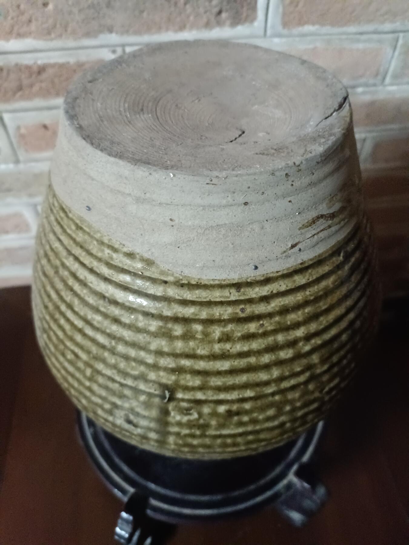 清代褐色釉双系罐