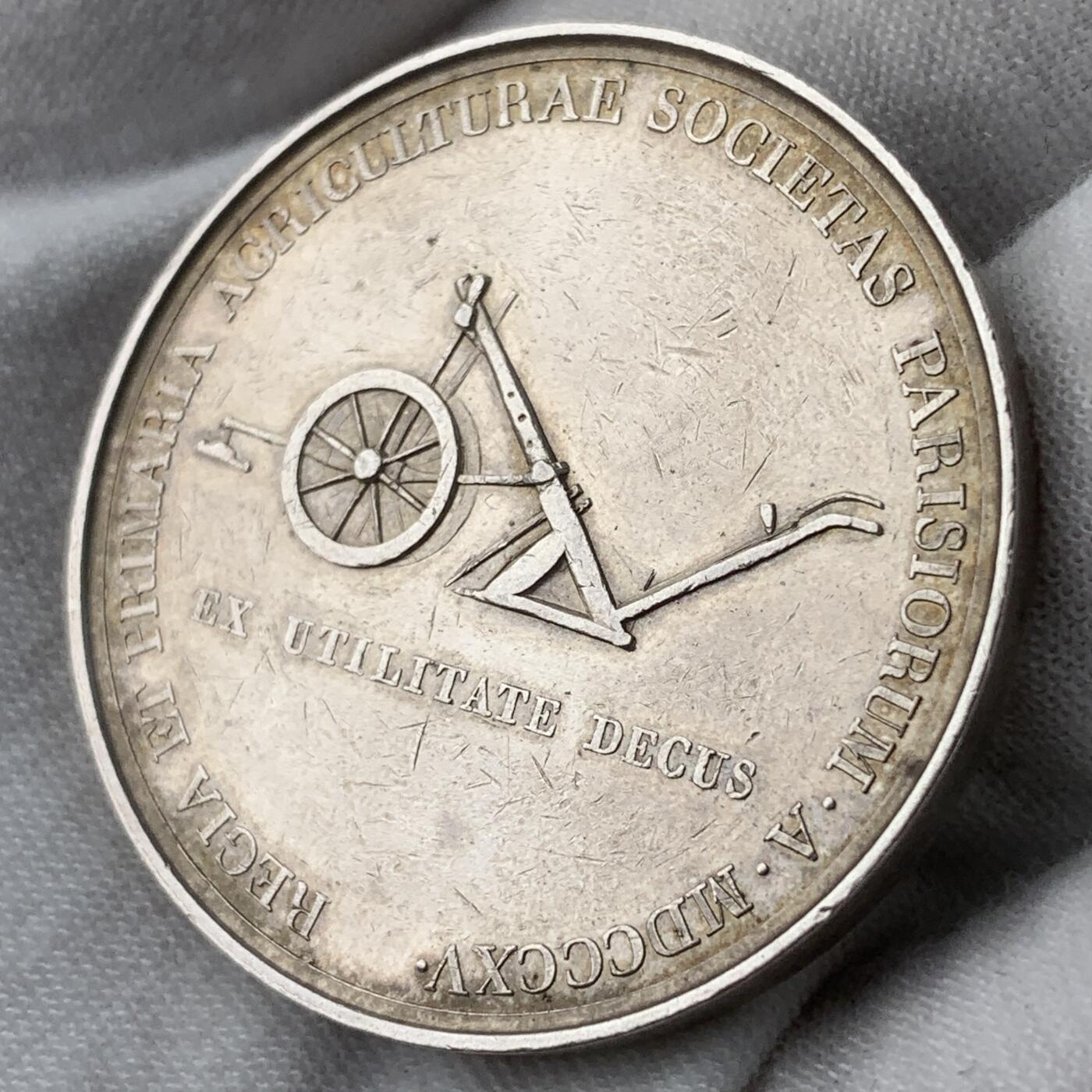 掌中浮雕-藏着的欧洲第054场 1815年法国巴黎农业协会银章，37mm，24.3g，光边无边铭