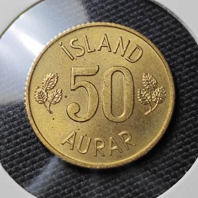KK钱币收藏小铺   第405期 2月预留时间 周末发货 - 1973冰岛50奥拉 