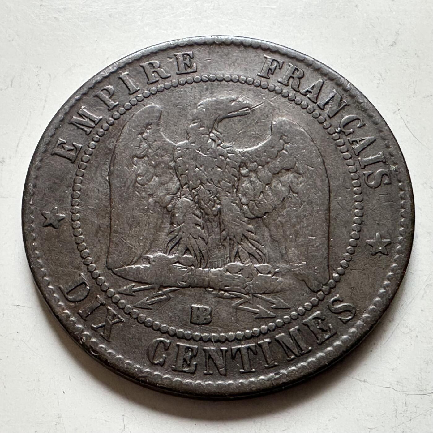 🌹外币初藏🌹🐯2026年第27场   每周二四六晚8️⃣点 接代拍  法国 1856 拿破仑三世 10分铜币 