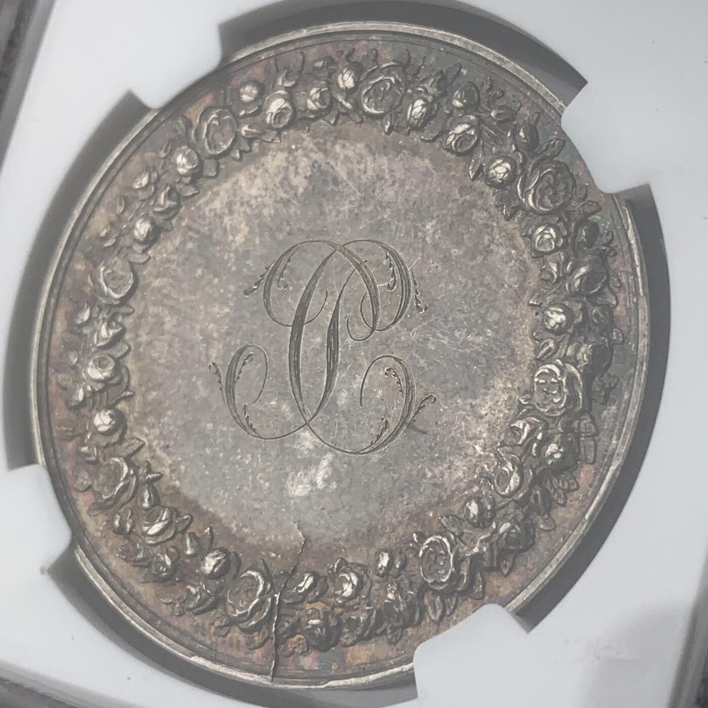 掌中浮雕-藏着的欧洲第054场 NGC MS61 : 法国结婚银章，39mm