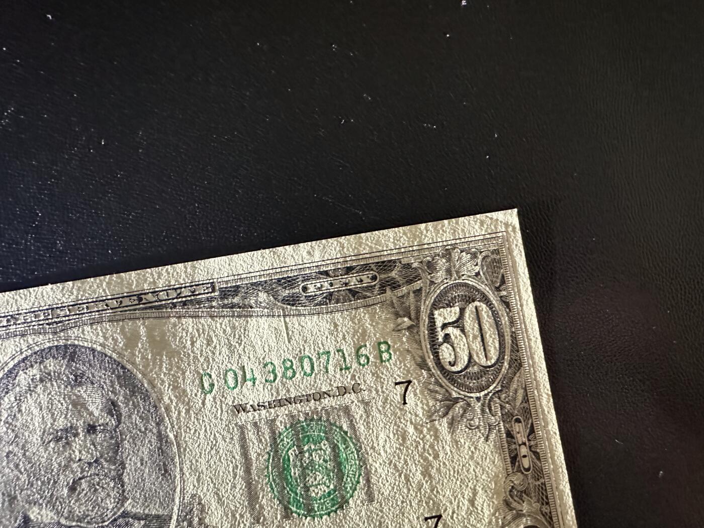 《外钞收藏家》第六百一十六期（精品场）（长期征集拍品、欢迎藏友们联系合作） 美国小头版50美元 UNC-