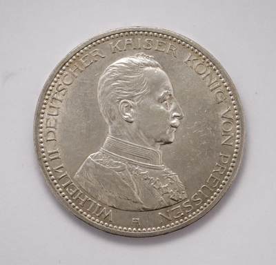 观钱 近现代机制币拍卖No.004（全场顺丰包邮）  - 普鲁士 1913 年威廉二世 5 马克银币