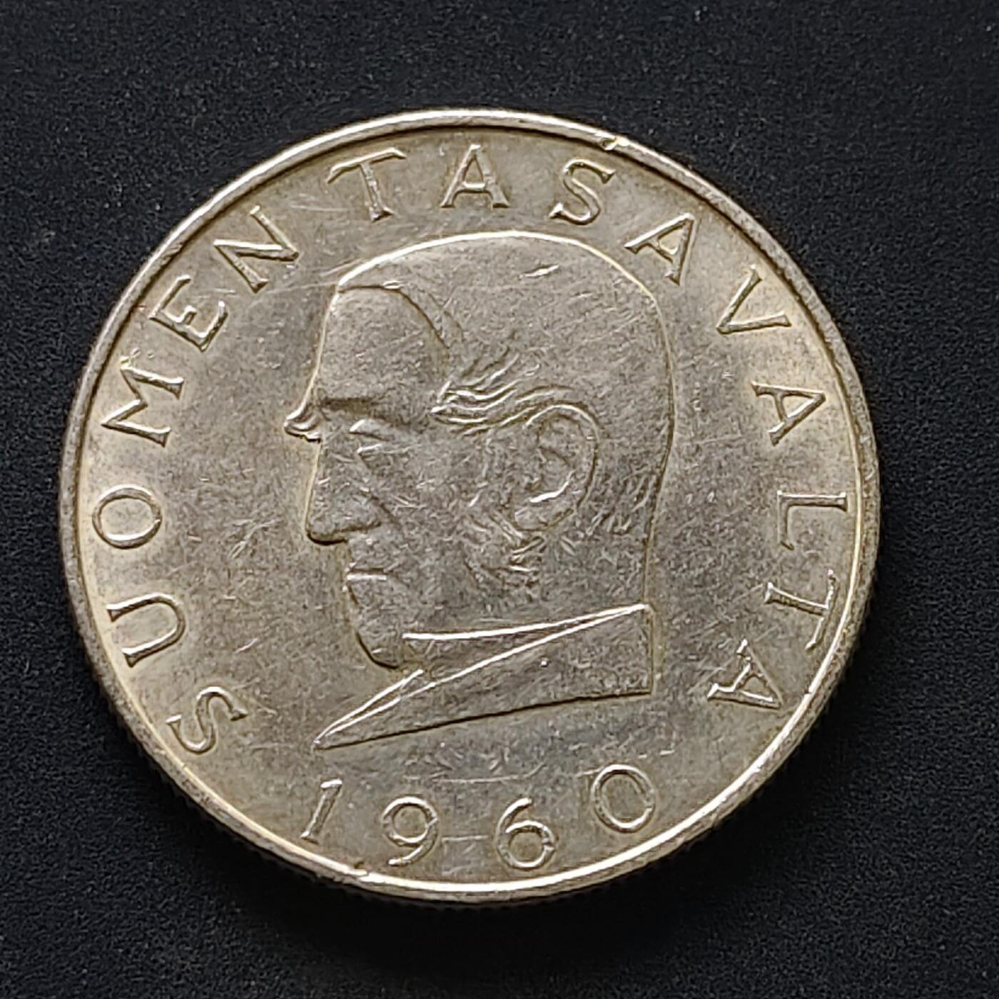 【全场包邮】纯粹捡漏拍511场 芬兰1960年1000马克马克货币体系百年纪念银币【30毫米14克87.5%】