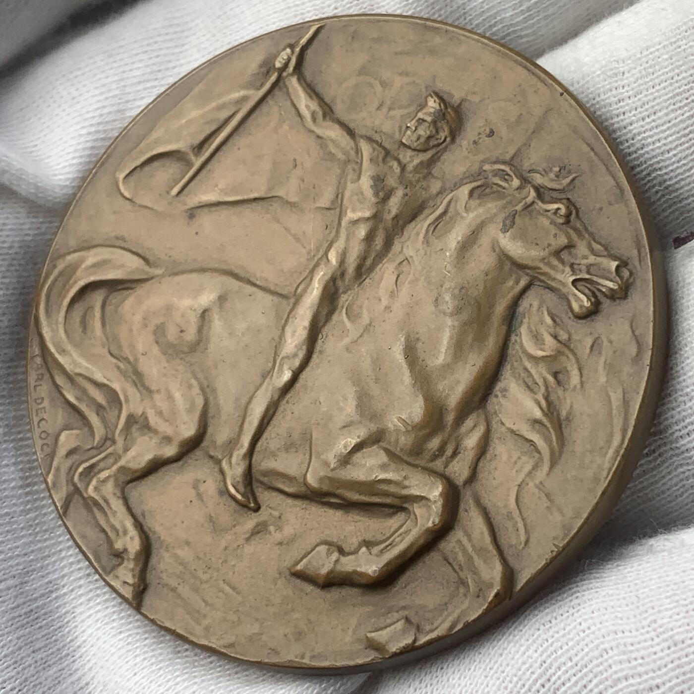 掌中浮雕-藏着的欧洲第054场  1913年比利时根特世博会铜章，56mm