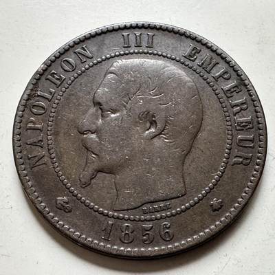 🌹外币初藏🌹🐯2026年第27场   每周二四六晚8️⃣点 接代拍 -  法国 1856 拿破仑三世 10分铜币 